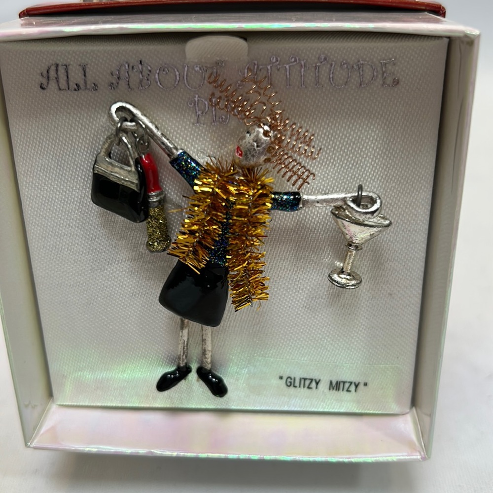 All About Attitude "Glitzy Mitzy" Brooch-NIB